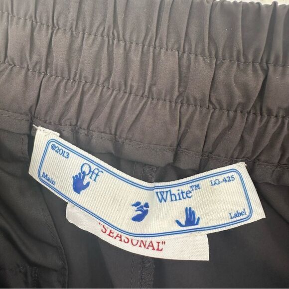 OFF WHITE Sweatpants Men Size Large Black Wide Leg - Picture 7 of 15